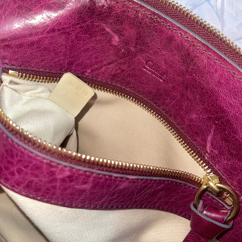 Chloé leather shoulder bag. Purple leather - Picture 13 of 17